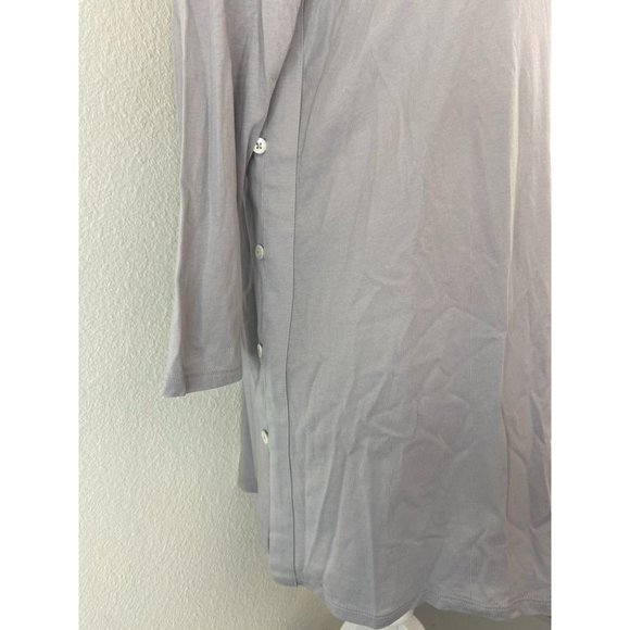 J. Jill women's small grey 3/4 sleeve modal/cotton tunic blouse lightweight top - Picture 2 of 6